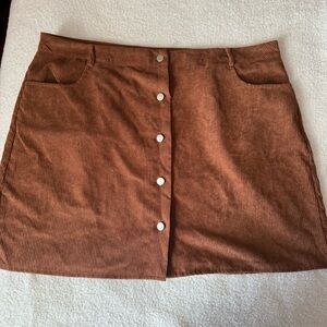 Brown Button Skirt